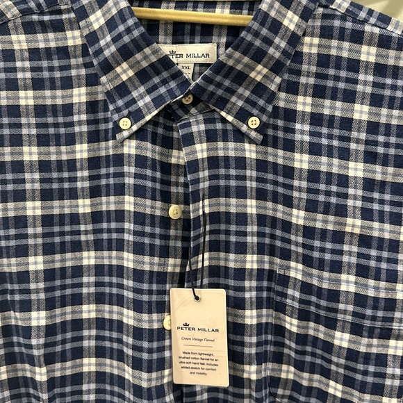 NWT Peter Millar Crown Vintage Navy Blue Flannel - Picture 2 of 4